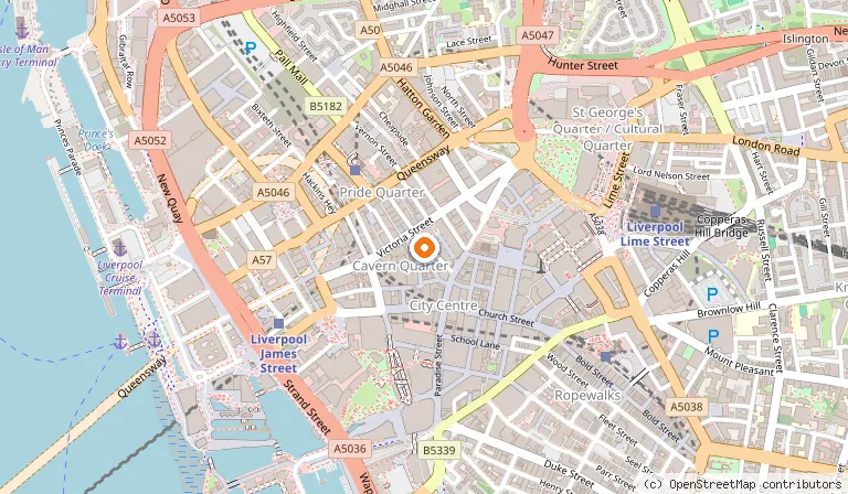 Map showing the location of Casa Italia in Liverpool