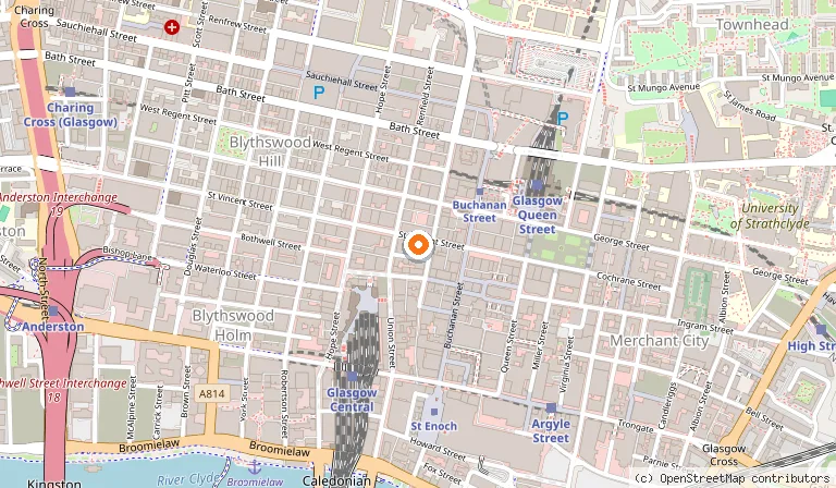Map showing the location of Chaakoo Bombay Cafe in Glasgow