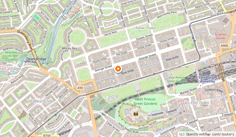 Map showing the location of Chaophraya Thai Restaurant in Edinburgh