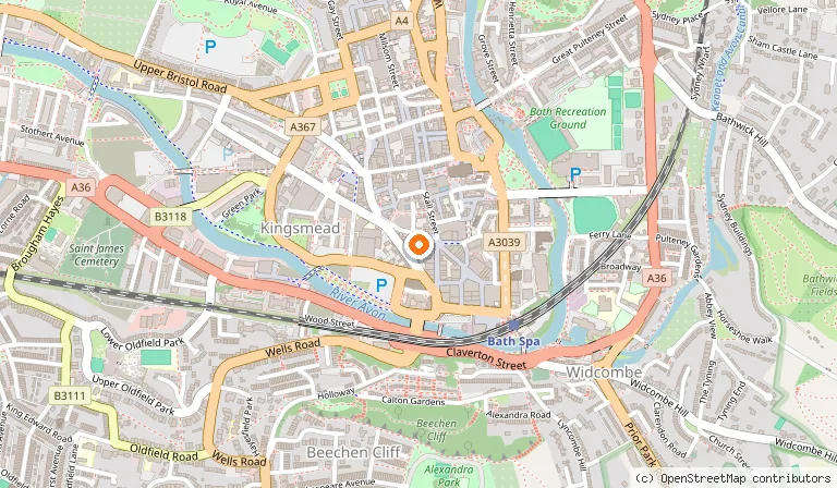 Map showing the location of Chapel Arts Centre in Bath