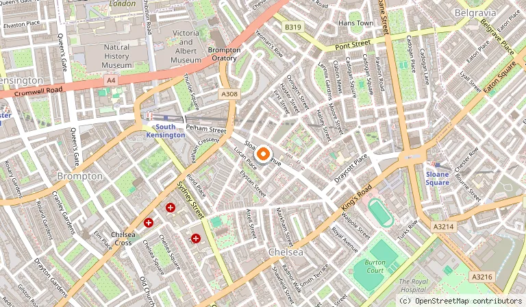Map showing the location of Chelsea Cloisters Serviced Apartments in London