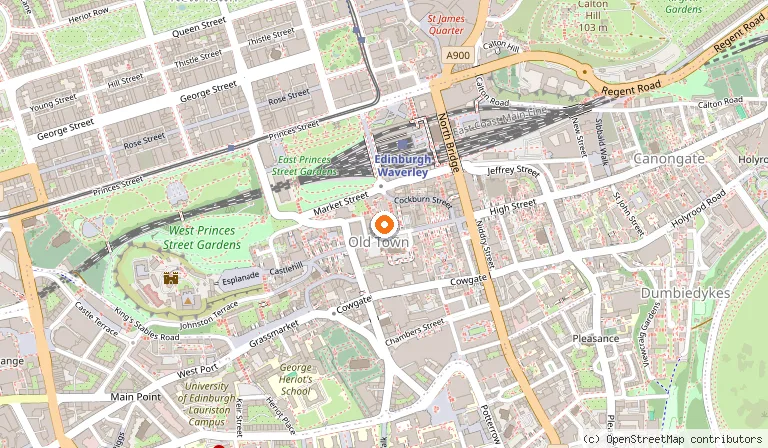 Map showing the location of Cheval Old Town Chambers in Edinburgh