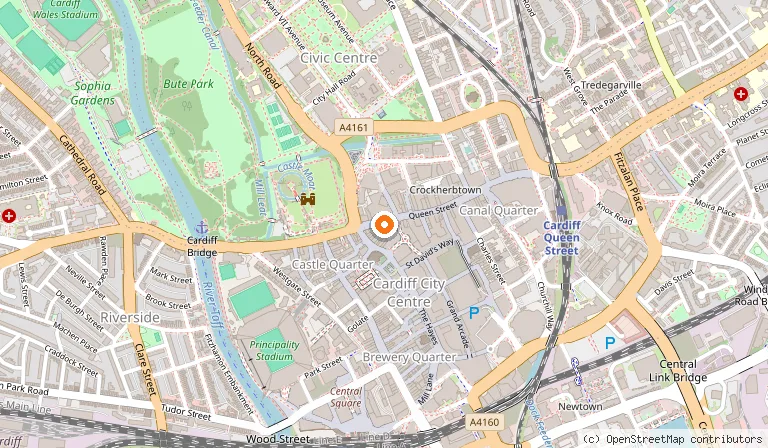 Map showing the location of Chopstix - Cardiff in Cardiff