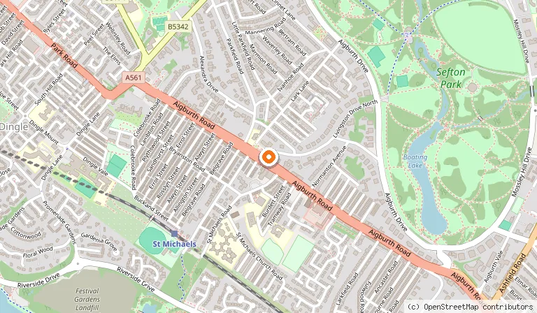 Map showing the location of Churrasco Steak House in Liverpool