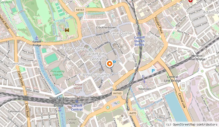 Map showing the location of Ciliegino in Cardiff