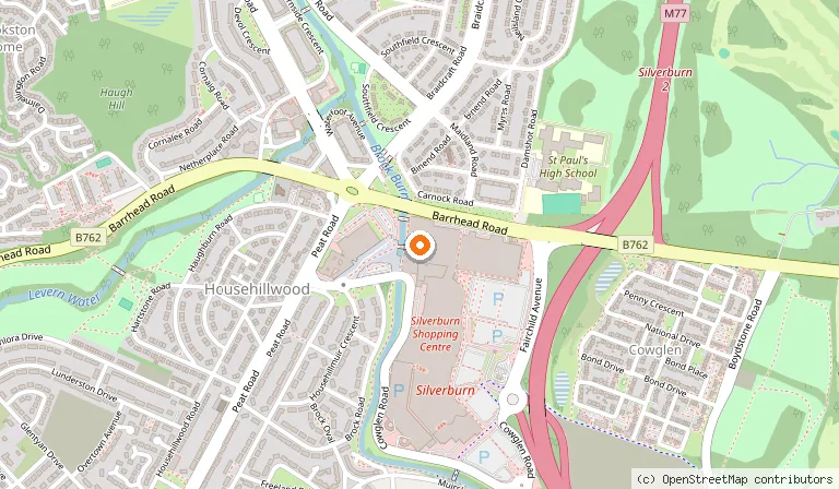 Map showing the location of Cineworld Glasgow - Silverburn in Glasgow