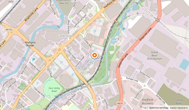 Map showing the location of Cineworld Sheffield in Sheffield