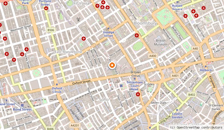 Map showing the location of Circolo Popolare in London