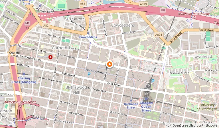 Map showing the location of citizenM Glasgow in Glasgow