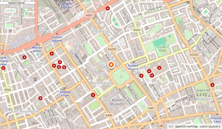Map showing the location of City Sleeper at Royal National Hotel in London