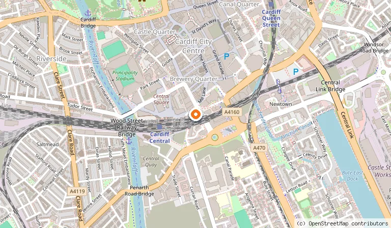 Map showing the location of Clayton Hotel Cardiff in Cardiff