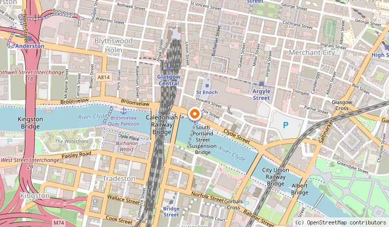 Map showing the location of Clayton Hotel Glasgow in Glasgow