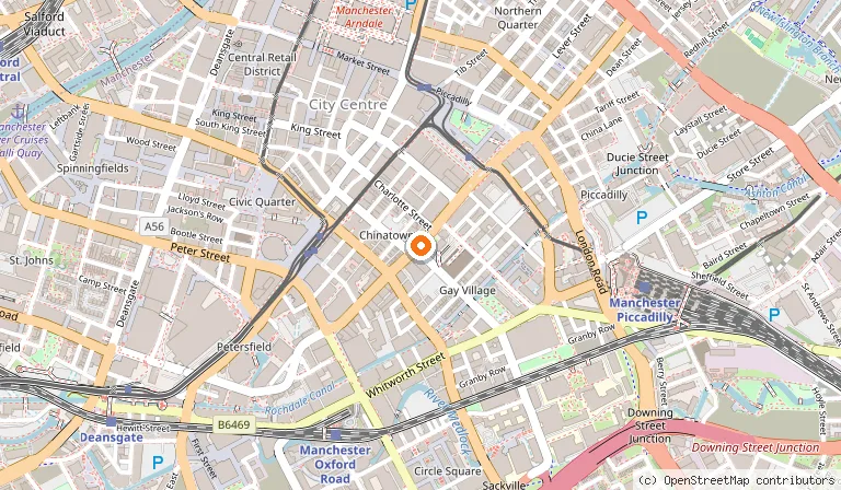 Map showing the location of Clayton Hotel Manchester City Centre in Manchester