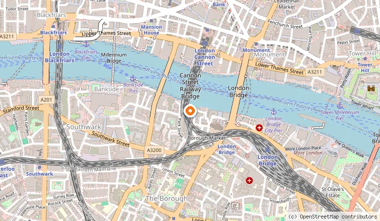 Map showing the location of Clink Prison Museum in London