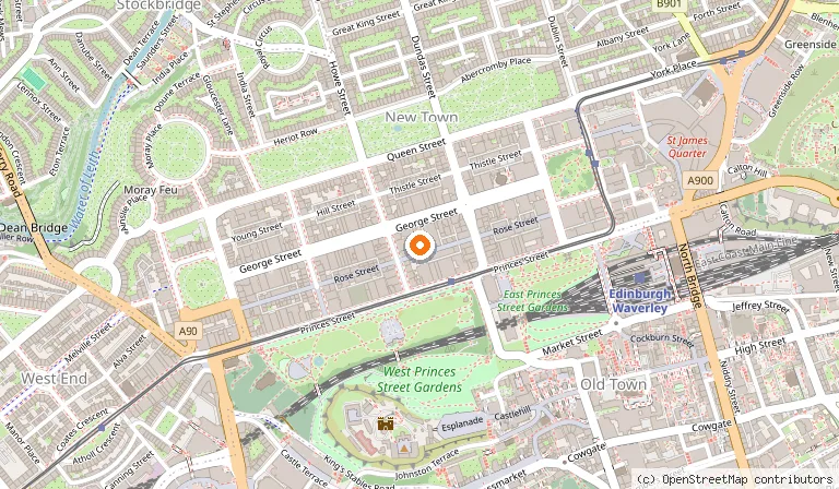 Map showing the location of Code Pod Hostel - The Loft in Edinburgh