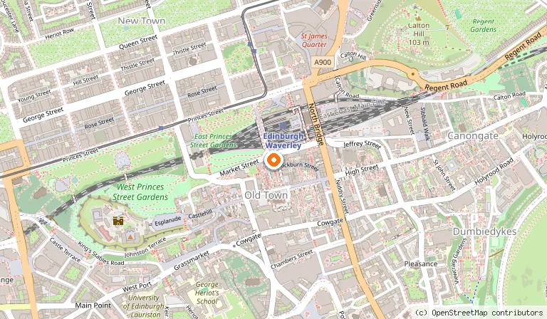 Map showing the location of CODE - The Court Edinburgh in Edinburgh