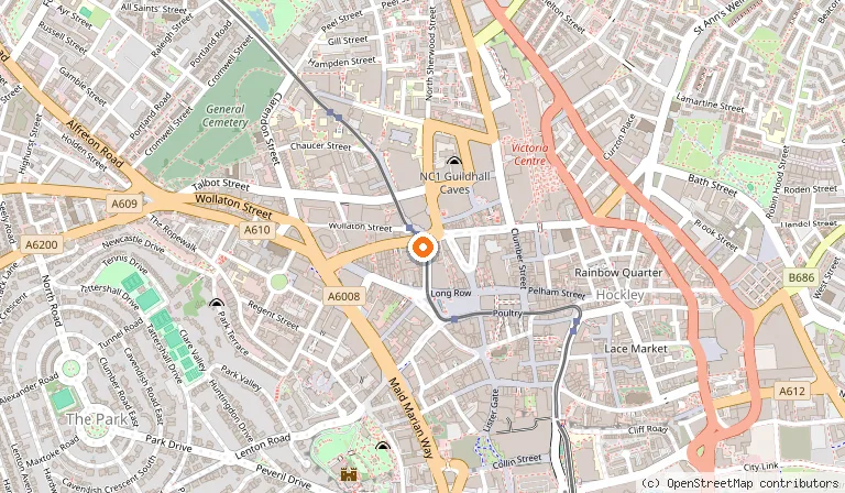 Map showing the location of Copper City - Nottingham in Nottingham