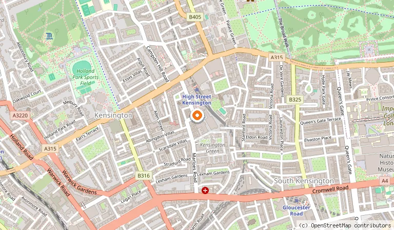 Map showing the location of Copthorne Tara Hotel London Kensington in London