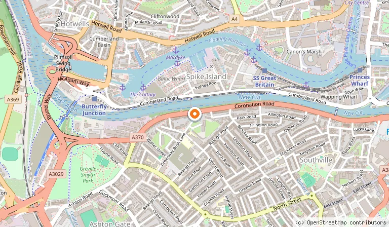 Map showing the location of Coronation Curry House in Bristol