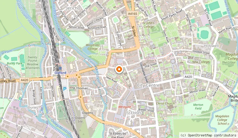 Map showing the location of Côte Oxford in Oxford