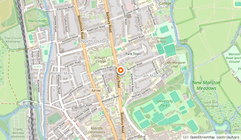Map showing the location of Cotswold Lodge Hotel in Oxford