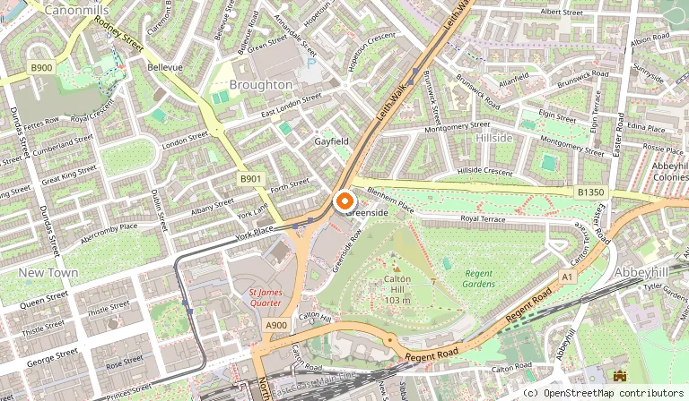 Map showing the location of Courtyard by Marriott Edinburgh in Edinburgh