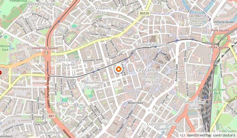 Map showing the location of Crack The Code Escape Rooms Sheffield in Sheffield