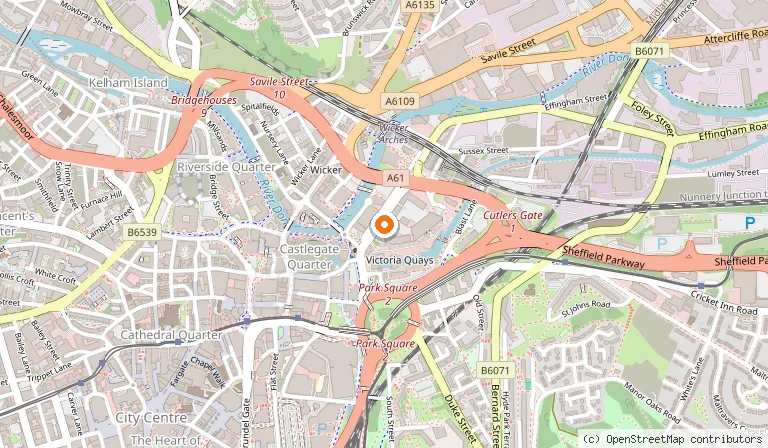 Map showing the location of Crowne Plaza Royal Victoria Sheffield by IHG in Sheffield