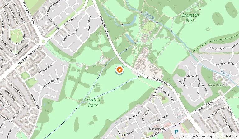 Map showing the location of Croxteth Hall And Country Park in Liverpool