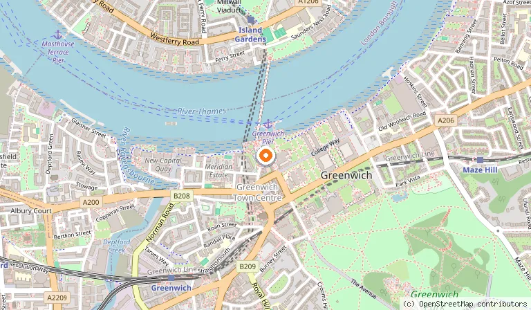 Map showing the location of Cutty Sark in London