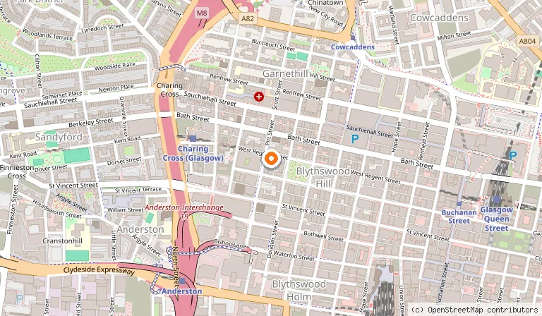 Map showing the location of Dakota Hotel Glasgow in Glasgow