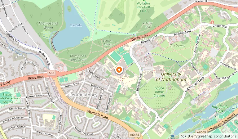 Map showing the location of David Ross Sports Village in Nottingham