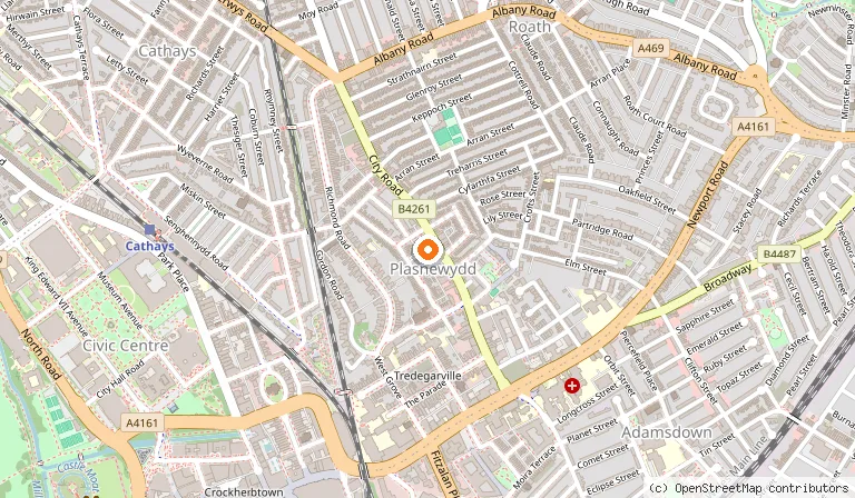 Map showing the location of Deli Fuego in Cardiff