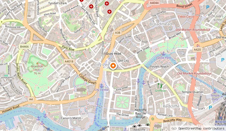 Map showing the location of Dhamaka Restaurant in Bristol