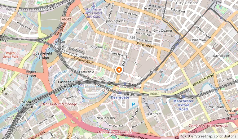 Map showing the location of Dimitri's in Manchester
