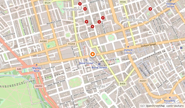 Map showing the location of Disney Store in London