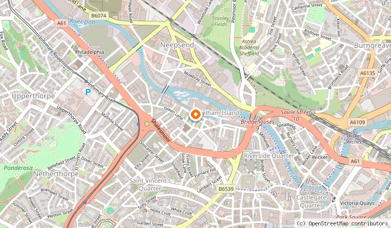 Map showing the location of Domo Restaurant in Sheffield
