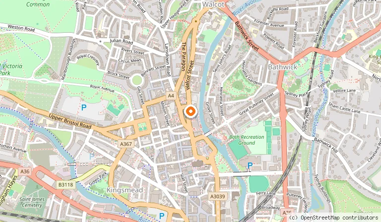 Map showing the location of DoubleTree by Hilton Bath in Bath