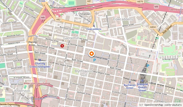 Map showing the location of DoubleTree by Hilton Glasgow Central in Glasgow