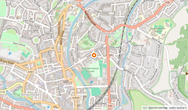 Map showing the location of Dukes Bath in Bath