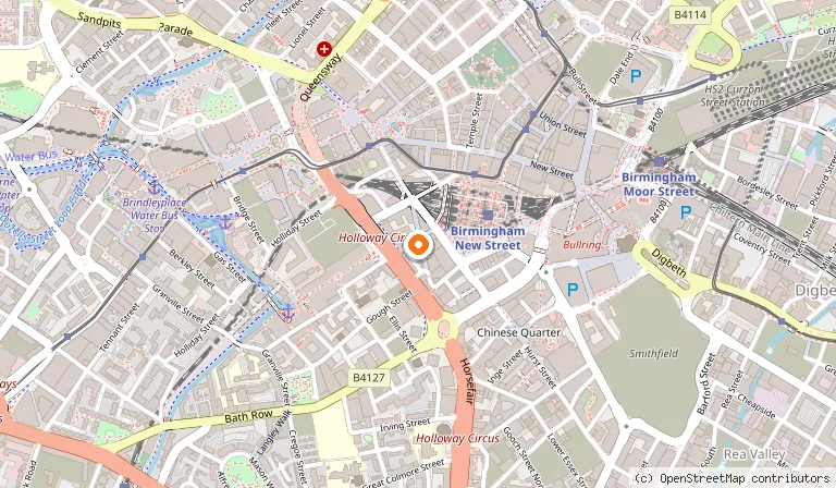 Map showing the location of easyHotel Birmingham in Birmingham
