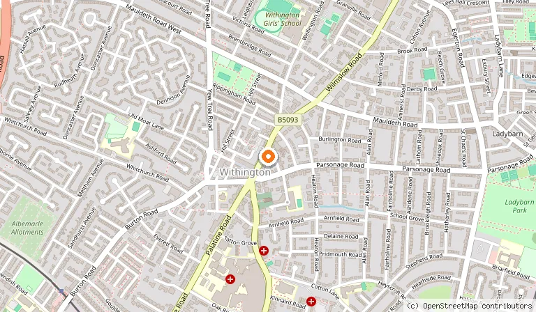 Map showing the location of Eat Meat Halal Steakhouse Manchester in Manchester