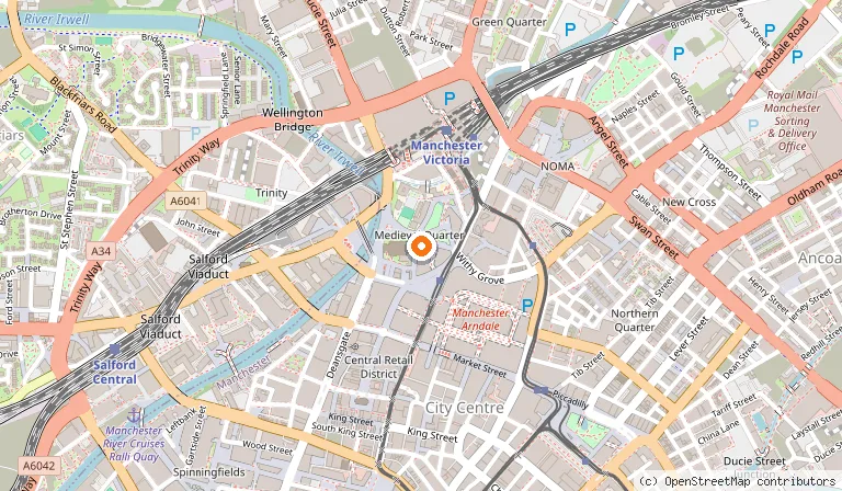 Map showing the location of Escape Hunt Manchester in Manchester