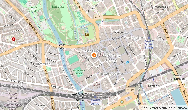Map showing the location of Escape Rooms Cardiff in Cardiff