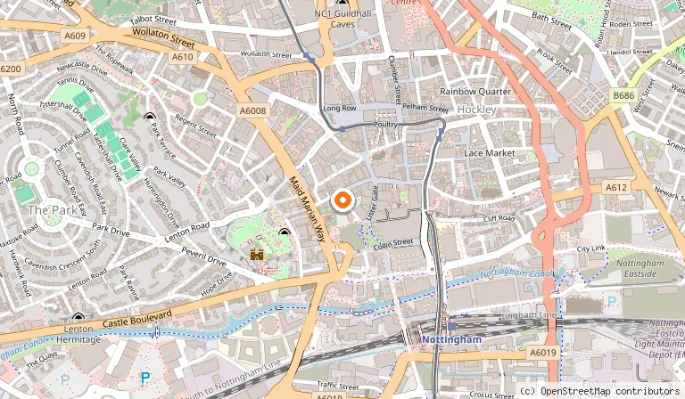 Map showing the location of Escapologic in Nottingham