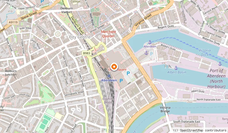 Map showing the location of Estabulo Rodizio Bar & Grill - Aberdeen in Aberdeen
