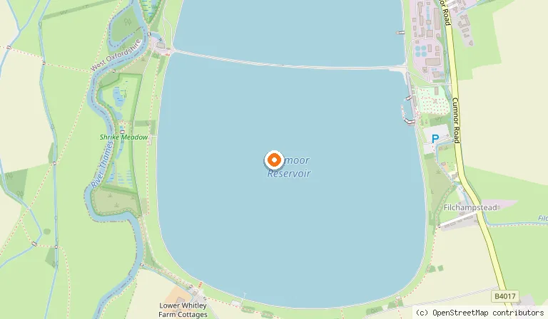 Map showing the location of Farmoor Reservoir in Oxford