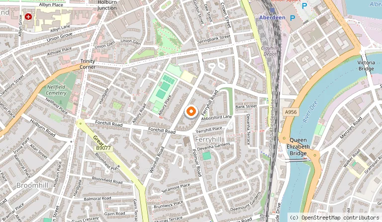 Map showing the location of Ferryhill House Hotel in Aberdeen