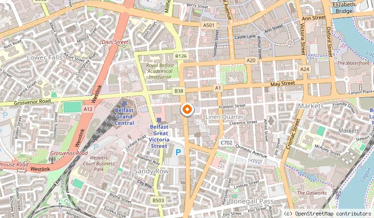 Map showing the location of Fibber Magee in Belfast