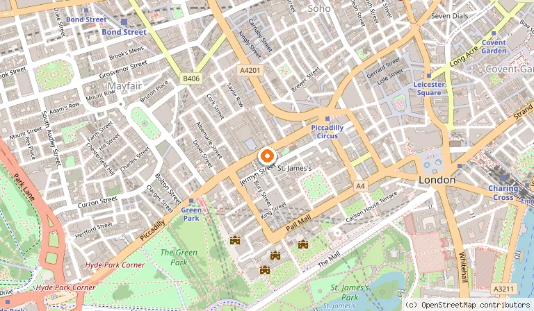 Map showing the location of FIELD by Fortnum's in London